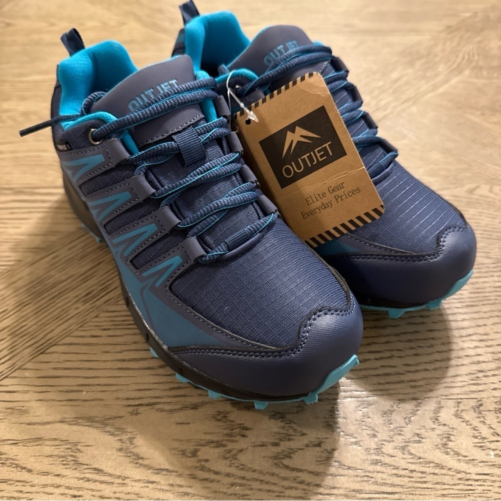 Outjet Womens 7.5 Lace Up Waterproof Lightweight Non-Slip Hiking Shoes